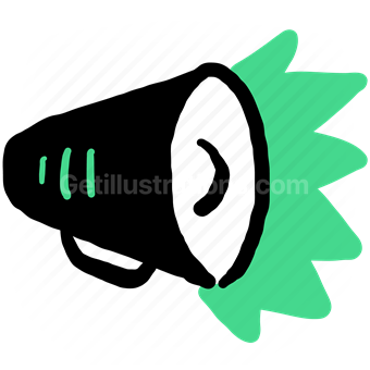 bullhorn, megaphone, announcement, newsletter, ad, advertisement