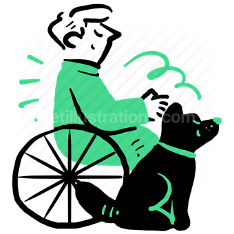 dog, animal, pet, wheelchair, disabled, service