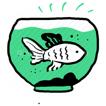 fishbowl, goldfish, pet, animal, aquarium, fish