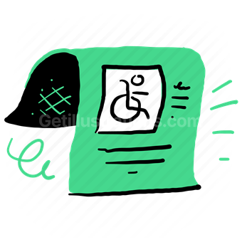 document, paper, page, wheelchair, disabled, disability