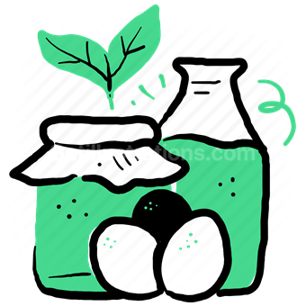 farm, farming, agriculture, jar, bottle, egg, leaf