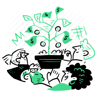 growth, plant, grow, money, cash, investment