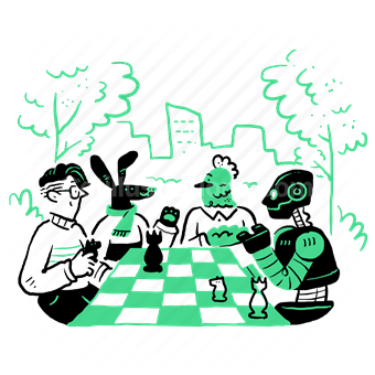 chess, game, strategy, outdoors, tree