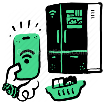 wireless, smart, control, mobile, smartphone, fridge, appliance