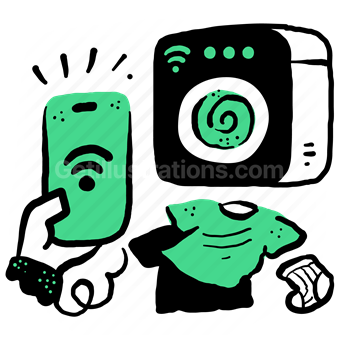 wireless, smart, control, washing, machine, appliance, mobile, smartphone