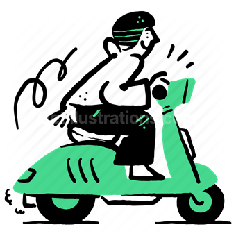 scooter, vespa, transport, vehicle, man, helmet