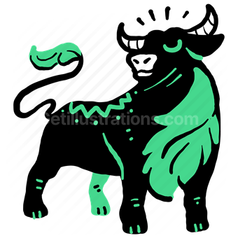 bull, taurus, animal, zodiac, horoscope, sign, symbol