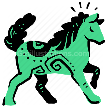 horse, zodiac, horoscope, sign, symbol, animal