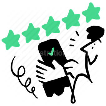 rating, review, stars, feedback, comment, confirm, checkmark