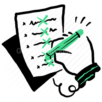 write, pencil, list, cancel, xmark, hand, gesture, files, file, document, paper
