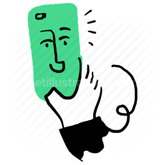 device, smartphone, phone, video, call, conversation, hand, gesture