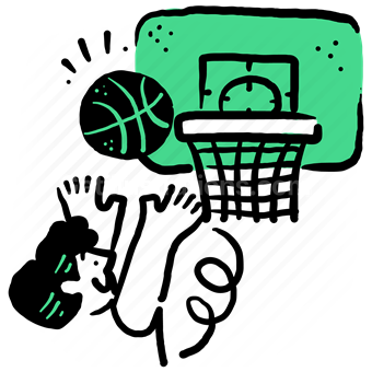 basketball, net, target, ball, man, athlete