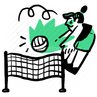 volleyball, sport, net, activity, woman