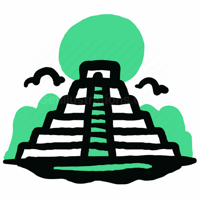 landmark, world, monument, mexico, pyramid, stairs