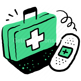 medical, medicine, healthcare, first aid, box, suitcase, bandaid, bandage