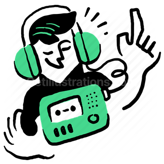 music, sound, audio, media, multimedia, cassette, player, headphone