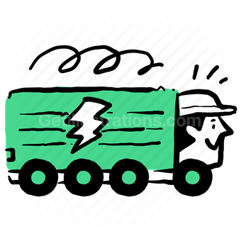 delivery, truck, lorry, vehicle, express, lightening, shipping, trans