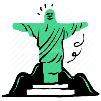 landmark, location, destination, jesus, brazil, history, statue