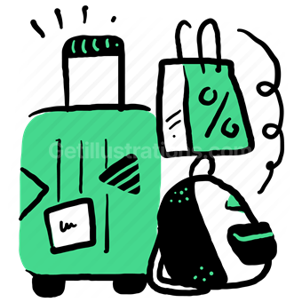 luggage, baggage, travelling, bag, backpack, shopping, suitcase