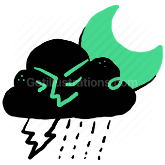 forecast, climate, night, environment, moon, cloudy, cloud, rain, raining, storm