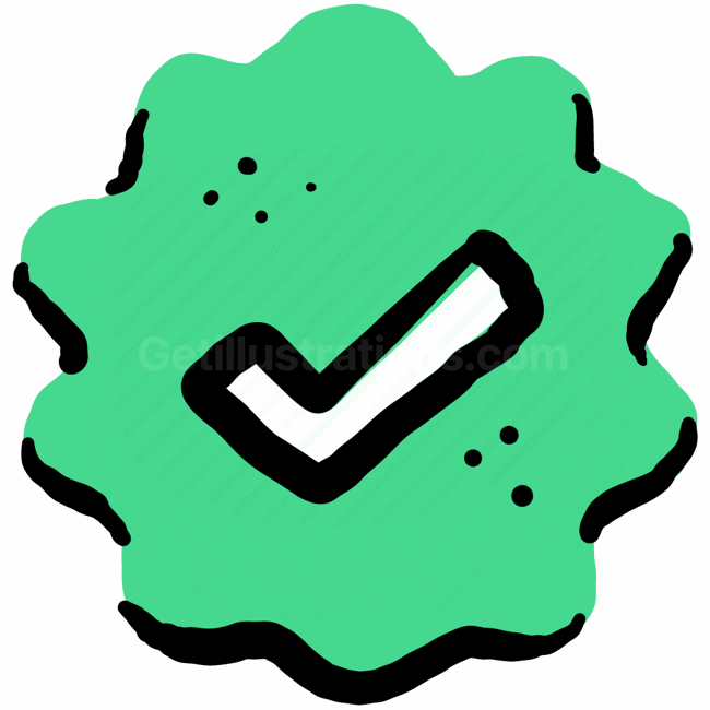 checkmark, approve, verify, verified, sticker, badge