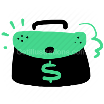 dollar, money, suitcase, briefcase, office, finances