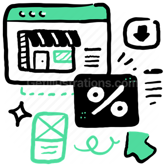 shop, store, percentage, discount, cursor, click, sale, wireframe