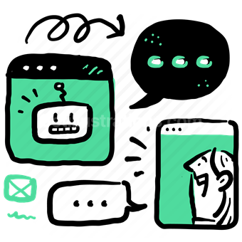 message, ai, robot, chat, conversation, communication, wireframe