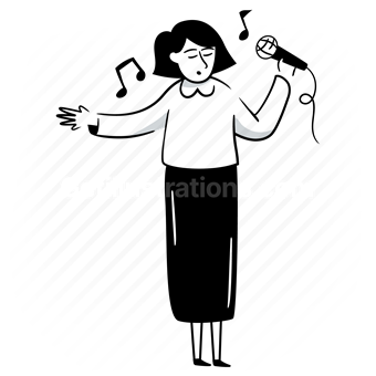 microphone, mic, karaoke, sing, singing, woman, people, hobby, activity