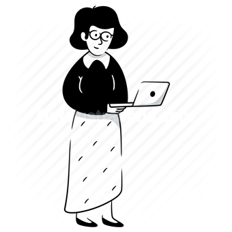 laptop, computer, remote, working, work, woman, people, person