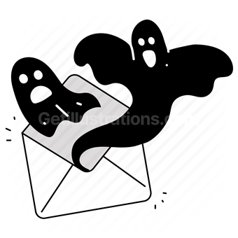email, ghost, message, envelope, spam, ghosts, spooky, scary