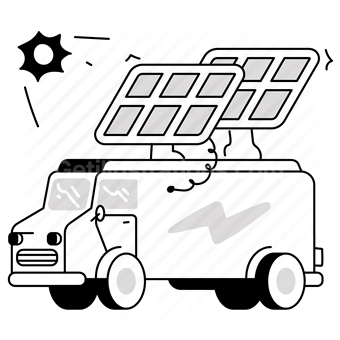 vehicle, electric, electricity, van, truck, solar, power, energy