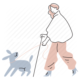 woman, animal, dog, seeing, assistance, people, blind, blindness