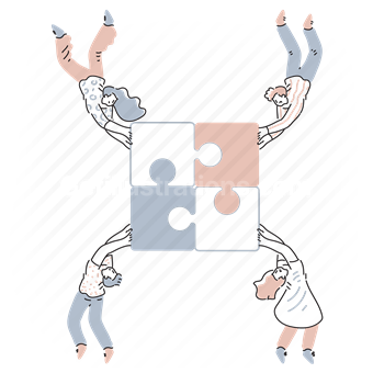 puzzle, pieces, people, teamwork, team, working together, plugin
