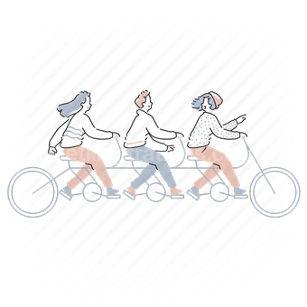 transport, vehicle, bike, bicycle, people, teamwork, team, together