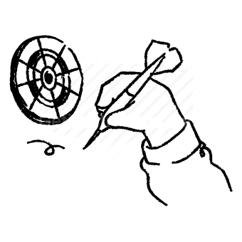 dartboard, hand, dart, target, precision