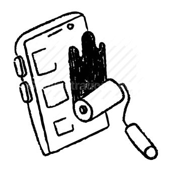 smartphone, paint-roller, customization, interface, renovation