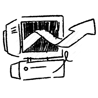 monitor, arrow, growth, chart, sketch