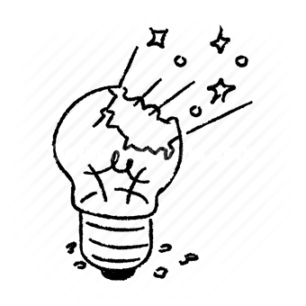 lightbulb, broken, creativity, ideas, innovation