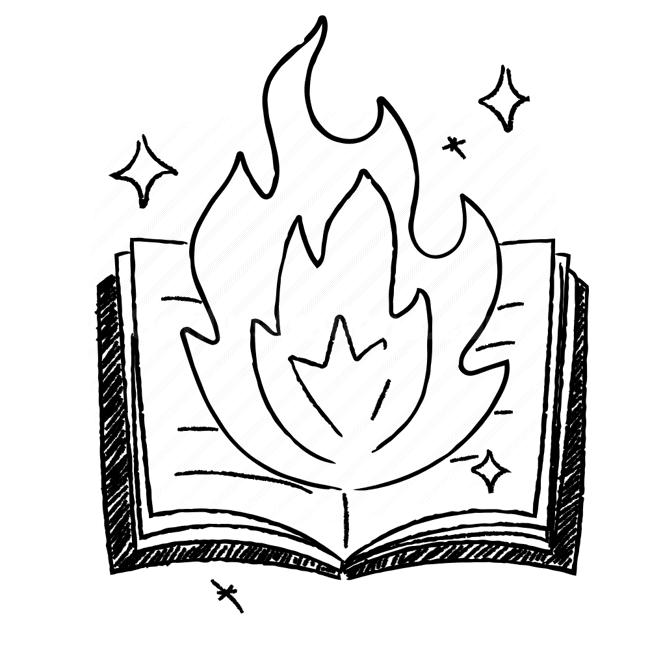 book, flame, magic, inspiration, creativity, imagination