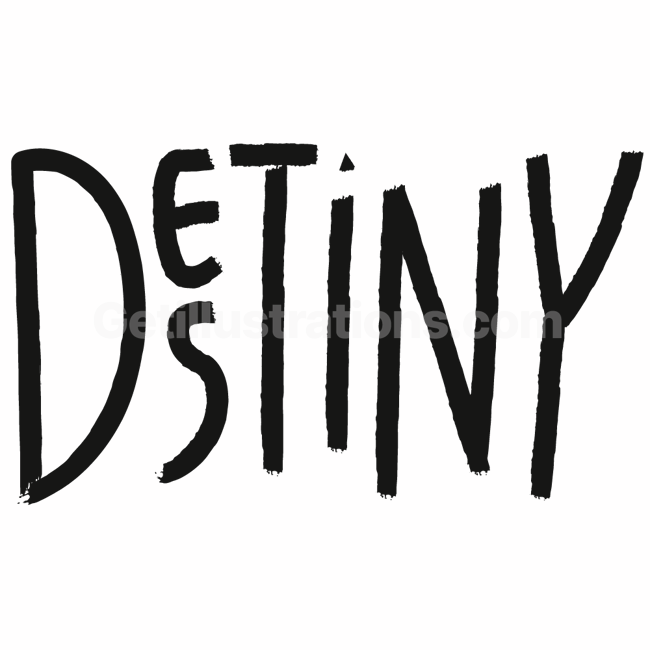 destiny, word, sticker, element, ornament, fortune