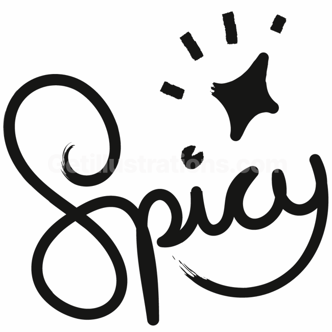 spicy, sticker, element, ornament, taste, spice, flavor