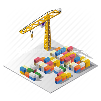 crane, container, warehouse, transport