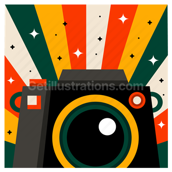 camera, photography, art, design, graphic, retro, vibrant