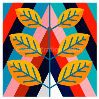 leaves, symmetry, geometry, pattern, abstract, art