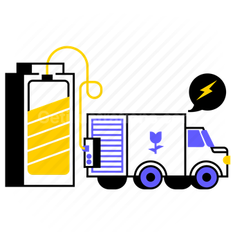 transport, vehicle, charge, power, battery, electric, truck, van, car