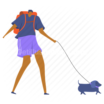 backpack, luggage, baggage, animal, dog, pet, canine, puppy, people, person
