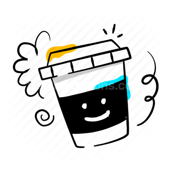 coffee, drink, container, beverage, take out, cup, smiley, emoji, emoticon