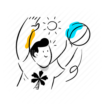 ball, sport, fitness, volleyball, child, kid, sunny, sun, summer