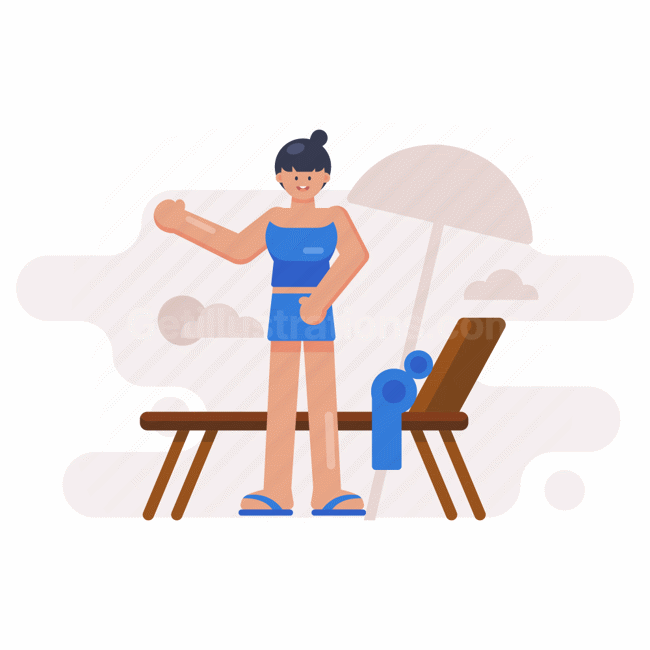 holiday, vacation, woman, beach, parasol, towel